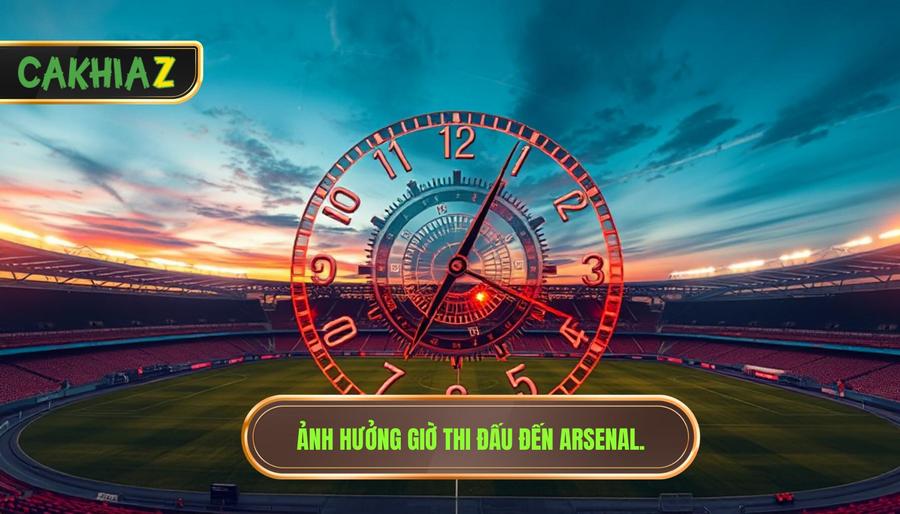 Ảnh hưởng giờ thi đấu đến Arsenal.